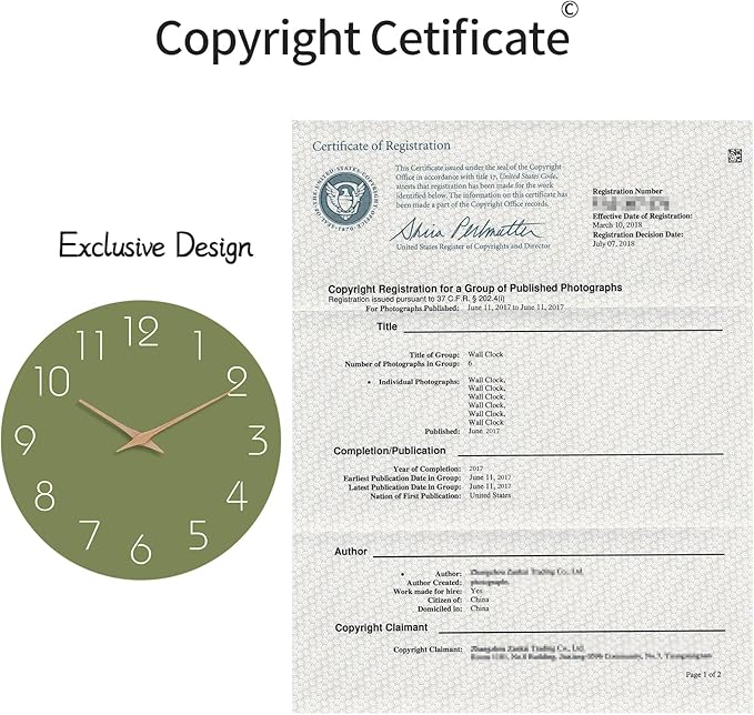 Mosewa Modern Wall Clock Silent Non Ticking 12 Inch Olive Green Battery Operated Simple Minimalist for Living Room Office Bedrooms Kitchen Home Decor