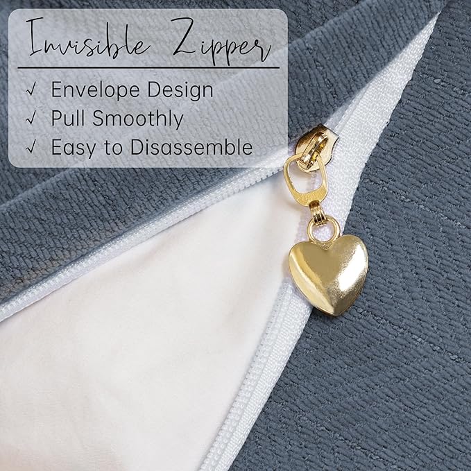 ZWJD Dusty Blue Pillow Covers 12x20 Set of 2 Chenille Throw Pillow Covers with Elegant Design Soft and Luxurious Decorative Throw Pillows for Couch, Bed, and Home Decor