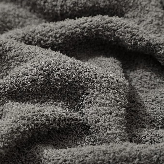 bearberry Super Soft Fluffy Throw Blanket Lightweight Cozy Warm Throw Blankets for Couch Bed Sofa All Season (Dark Grey, 40”x50”)