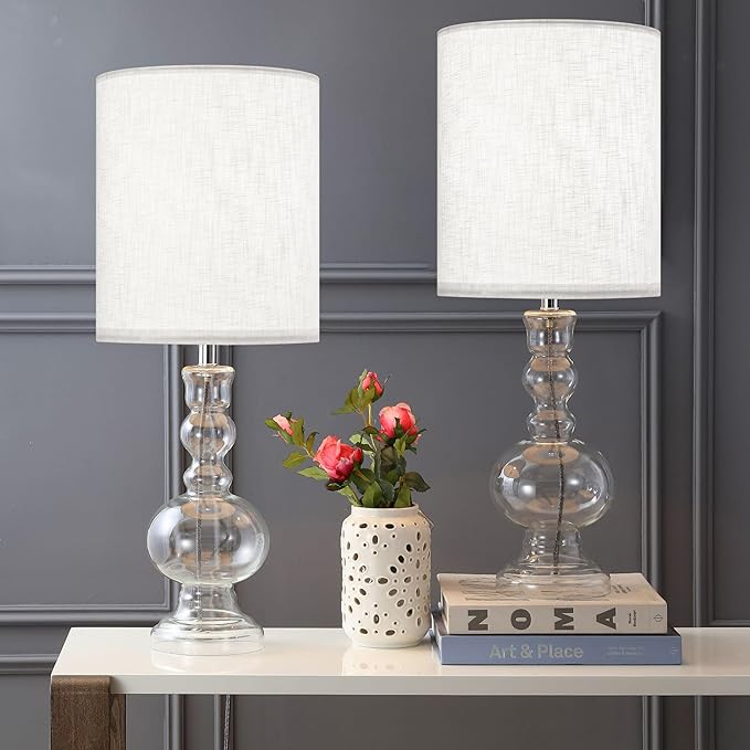 Small Drum White Texture Lampshades Replacemnt for Table Lamps Pendant Light-10"Top × 10" Bottom × 10" High(Spider),Required Assembly-Modern Table Lamps for Bedrooms/Lights for Room-By GO&SO