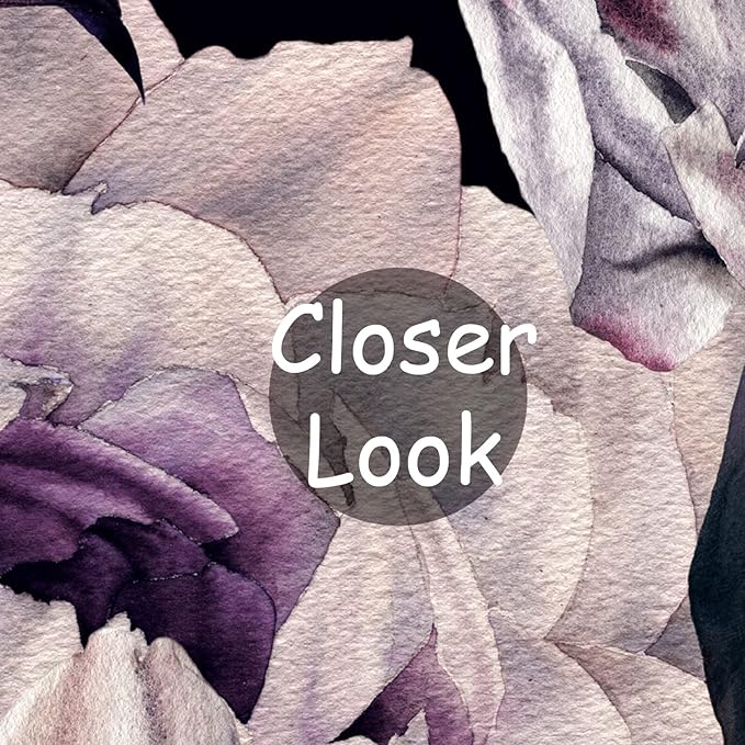 Floral Wallpaper Watercolor Dark Peony Flowers Mural Wallpaper for Bedroom Living Room (Not Peel n' Stick)