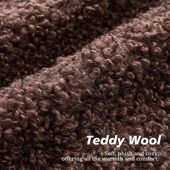 Foindtower 2 Pieces 18x18 Inch Red Brown, Faux Fur Throw Pillow Cover Accent Sherpa Furry Pillow Covers Fuzzy Soft Pillowcases Cozy Sheepskin Decorative Fleece Cushion Case for Bed Couch Living Room