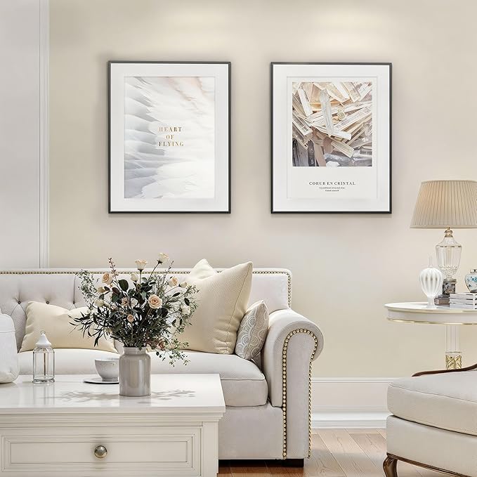 24x30 Aluminum Picture Frame - with Mat for 18x24 Photo or Without Mat for 24 x 30 Photo, Metal Poster Frame with High Definition Plexiglass, Wall Mounting or Tabletop Display, Black, Set of 1