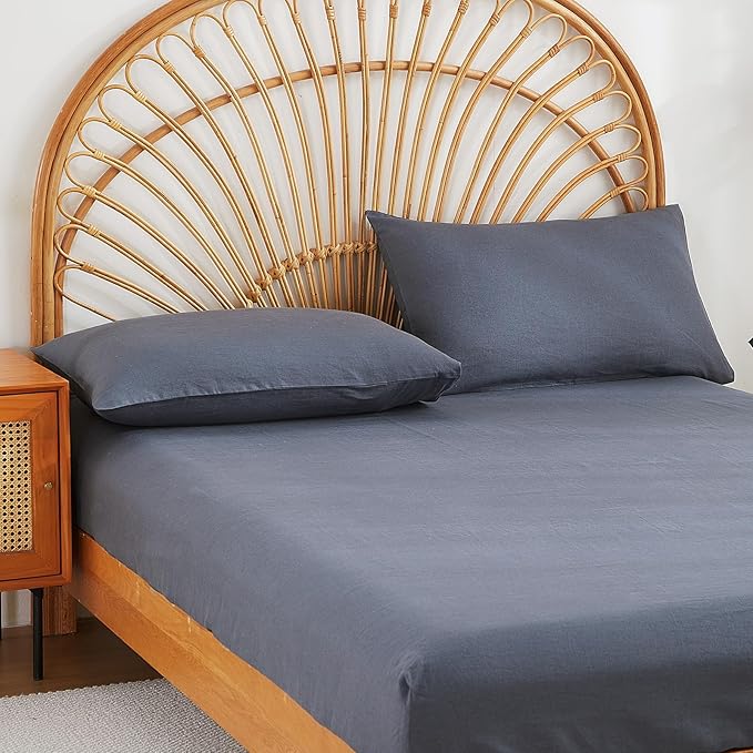 100% French Linen Pillowcase Set of 2, Breathable Envelope Closure Soft Linen Pillow Cover,Soft Luxury Hotel & Home Use, Gift