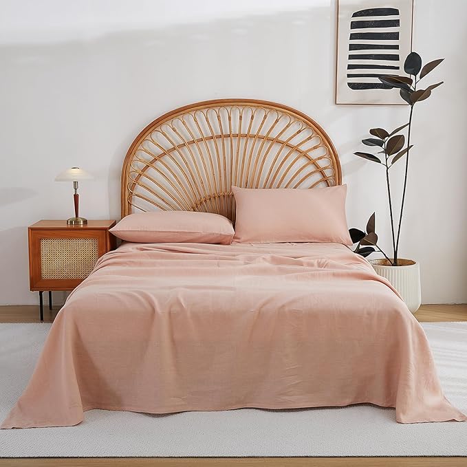 100% French Linen Pillowcase Set of 2, Breathable Envelope Closure Soft Linen Pillow Cover,Soft Luxury Hotel & Home Use, Gift