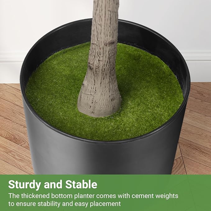 Faux Olive Tree 6FT Silk Plant Artificial Indoor, 6 FT Fake Potted Olive with Wicker Basket Planter, Tall Artificial Olive Trees with Natural Wood Trunk & Fruits for Home Office, 6 Feet (72")