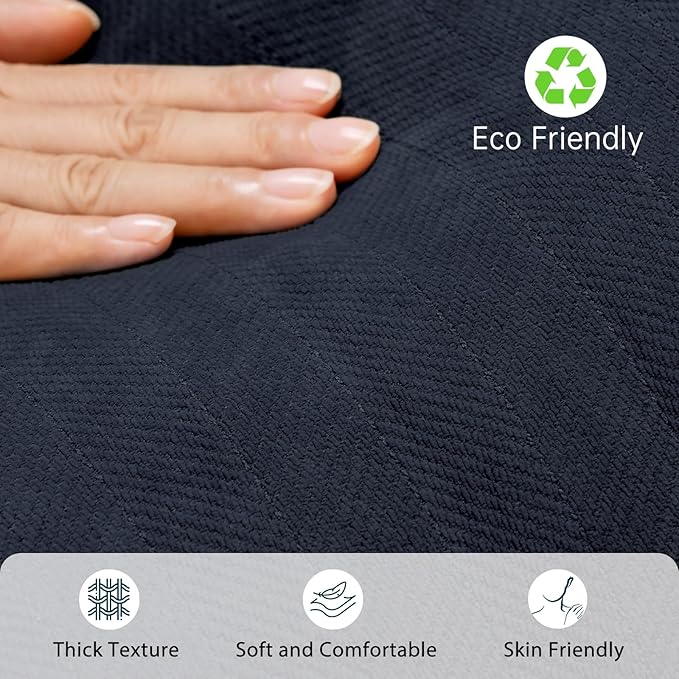 ZWJD Navy12x20 Pillow Covers Set of 2 Chenille Throw Pillow Covers with Elegant Design Soft and Luxurious Decorative Throw Pillows for Couch, Bed, and Home Decor