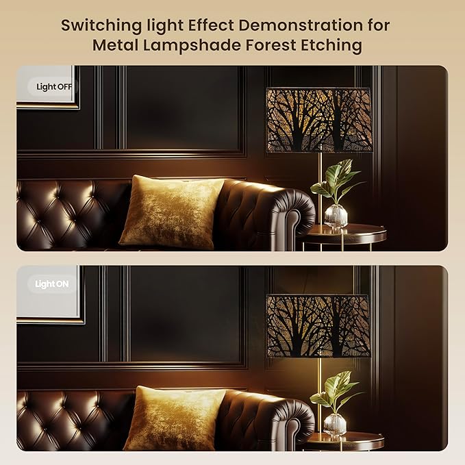 Metal Square Lampshade 8''Top X 14'' Bottom X 9'' Height Lamp Shade Fits For Bedroom Living Room And More Spider Fitter