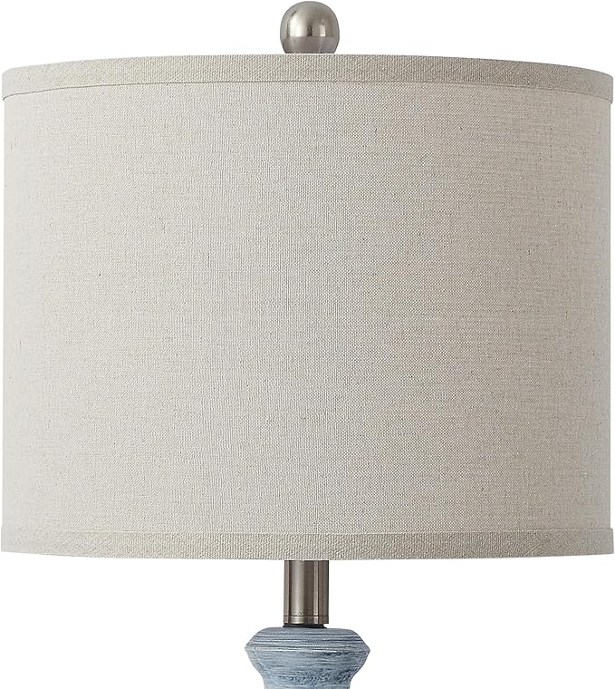 Living Room Lamps Set of 2, 25.8" Ceramic Table Lamps for Bedrooms with Linen Shade, Modern Farmhouse Lamps for Nightstand with Rotary Switch