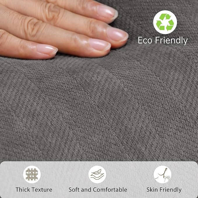 ZWJD Rustic Gray Pillow Covers 20x20 Set of 2 Chenille Throw Pillow Covers with Elegant Design Soft and Luxurious Decorative Throw Pillows for Couch, Bed, and Home Decor