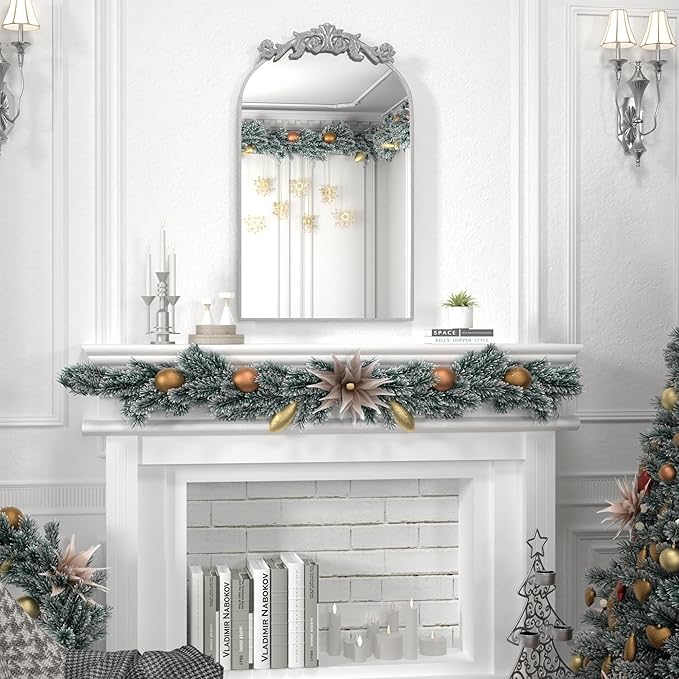 PAIHOME Arched Mirror, 19x30 Inch Antique Mirror Silver Wall Decor Mirror Metal Frame Wall Mounted Mirror for Home Entryway Leaning