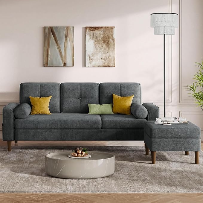 2 Light Black Boho Floor Lamp with 2-Tier Tassels/Fringe Lampshade,66" Tall Mid Century Standing Bedroom Lamp,Soft Lighting Nursery Floor Lamp for Bedroom Livingroom