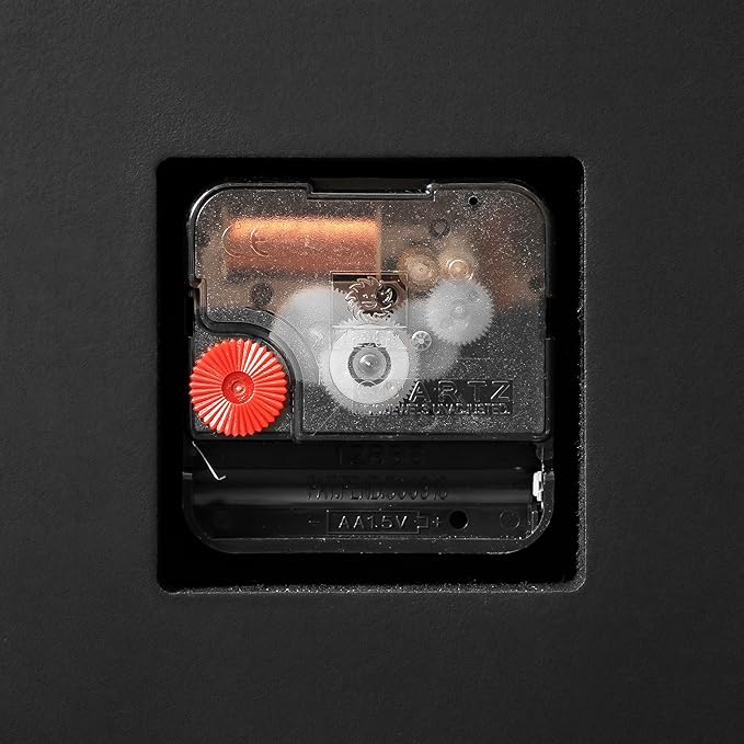 SHYFOY 23.6x26.8 Black Mirror Wall Clock, Modern Design with Beveled Edges, Battery Powered, Easy Mount