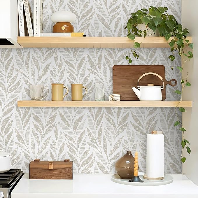 Safiyya Peel and Stick Wallpaper Boho Modern Contact Paper Peel and Stick Wall Paper Self Adhesive Removable Wallpaper for Bedroom Bathroom Vinyl Roll 118"x17.3"