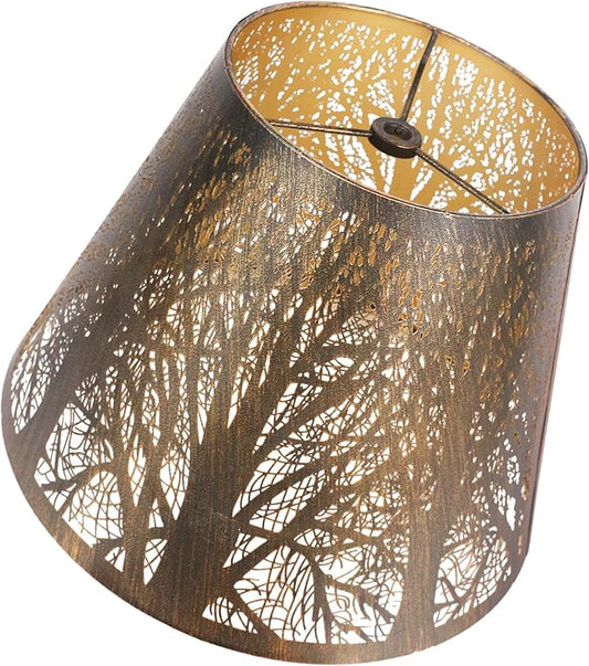 Lampshades for table lamp,metal lamp shade,small lamp shades,lamp shades for floor lamps,lamp cover,vintage lamp shade,6" Top x 10" Bottom x 7.5" High (Spider) & Bedside Lamp-Antique Bronze Gold