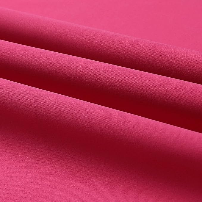 DUALIFE Pink Curtains 54 Inch Length for Kids Room Thermal Insulated Hot Pink Blackout Curtains for Baby Nursery Small Short Window Drape Grommet 38x54 Inches Long Raspberry Sorbet