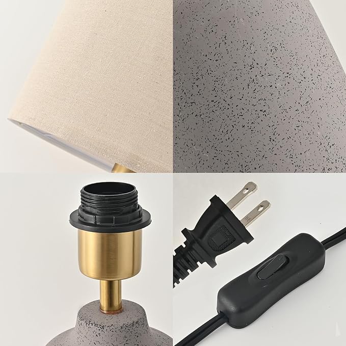 Earth Brown Ceramic Table Lamp Set of 2 Tall 22in Lamps for Living Room End Table Bedroom Farmhouse Rustic Lamp Set Bedside Nightstand Lamps Set of Two Side Table Lamps, 22IN