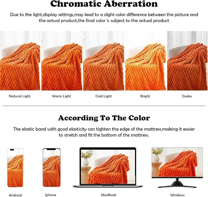 NEWCOSPLAY Super Soft Fall Throw Blanket Orange Premium Silky Flannel Fleece 3D Clouds Stylish Jacquard Lightweight Bed Blanket All Season Use 350GSM (Orange, Throw(50"x60"))