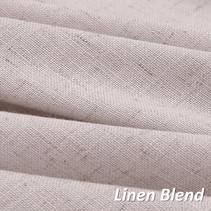 Guken Pastel Linen Linen Curtains 108 Inches Long 2 Panel Set Rod Pocket Semi Sheer Dining Room Cozy Bedroom Decor Cotton Look Country Rustic Farmhouse Boho Curtains 52x108