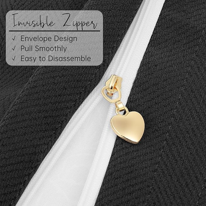 ZWJD Black Pillow Covers 26x26 Set of 2 Chenille Throw Pillow Covers with Elegant Design Soft and Luxurious Decorative Throw Pillows for Couch, Bed, and Home Decor