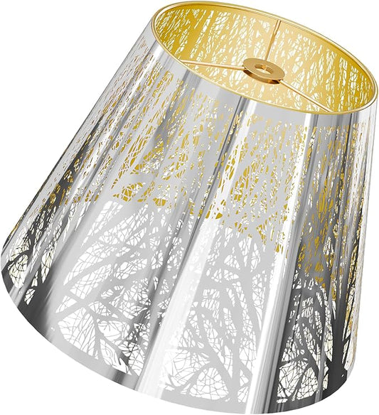 Lampshades for table lamp,metal lamp shade,small lamp shades,lamp shades for floor lamps,lamp cover,vintage lamp shade,6" Top x 10" Bottom x 7.5" High (Spider) & Bedside Lamp-Chrome Gold