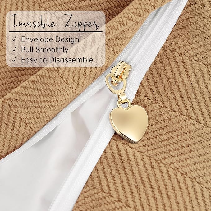 ZWJD Camel Pillow Covers 12x20 Set of 2 Chenille Throw Pillow Covers with Elegant Design Soft and Luxurious Decorative Throw Pillows for Couch, Bed, and Home Decor