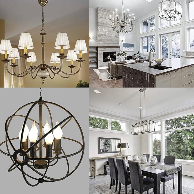 Chandelier Light Bulbs 40 Watt, Dimmable Frosted Candelabra LED Bulbs,4W Equal 40W, Neutral White 4000K, E12, 400LM,AC120V, Ceiling Fan Light Bulbs Type B (6 Pack) (4w-4000k(Neutral White))
