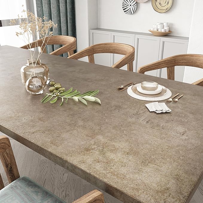 VEELIKE Grunge Metallic Wallpaper Brown Concrete Wallpaper Peel and Stick Removable Industrial Wall Paper for Bedroom 32''x354'' Self Adhesive Waterproof Concrete Contact Paper for Countertops Walls