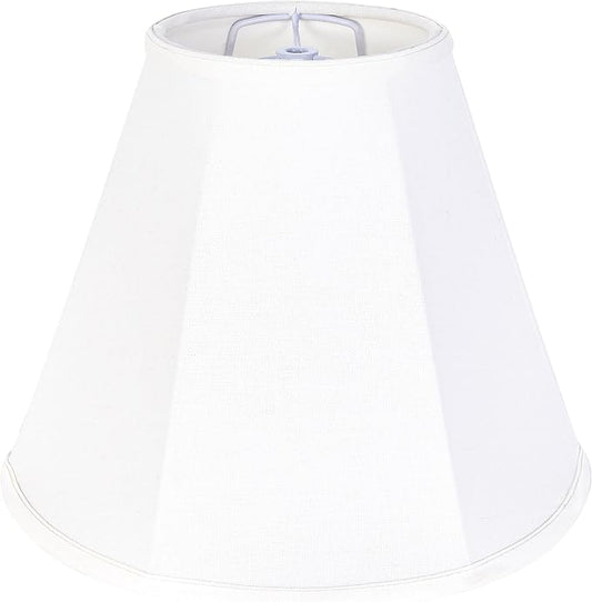 GO&SO White Bell Lamp Shades for Table Lamps - Modern Linen Lampshade - 6" Top x 13" Bottom x 10.6" High(Spider) - Replacement Lampshade For Floor Lamp & Bedside Lamp - Hand Crafted - Easy Assembly