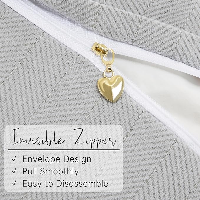 ZWJD Light Gray Pillow Covers 22x22 Set of 2 Chenille Throw Pillow Covers with Elegant Design Soft and Luxurious Decorative Throw Pillows for Couch, Bed, and Home Decor