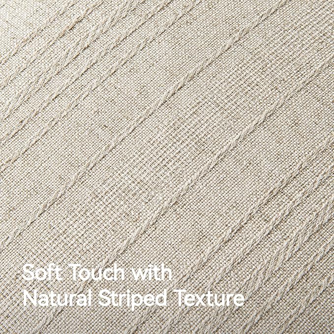 a moment Linen Pillow Covers Set of 2,Boho Farmhouse Throw Pillowcases Neutral Textured Decorative Covers for Couch Sofa, Soft Linen Blend Accent Case Cushion Living Room Home Decor 26"x26"Khaki