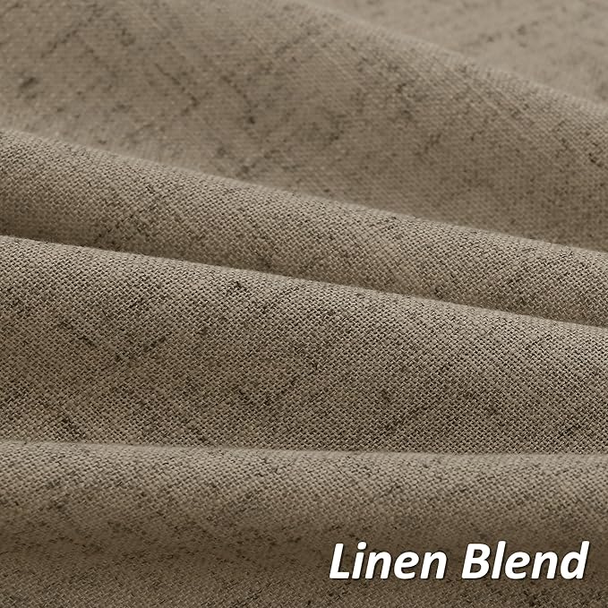 Guken Burlap Linen Curtains 84 Inches Long 2 Panel Set Rod Pocket Semi Sheer Dining Room Cozy Bedroom Decor Cotton Look Country Rustic Farmhouse Boho Curtains 52x84