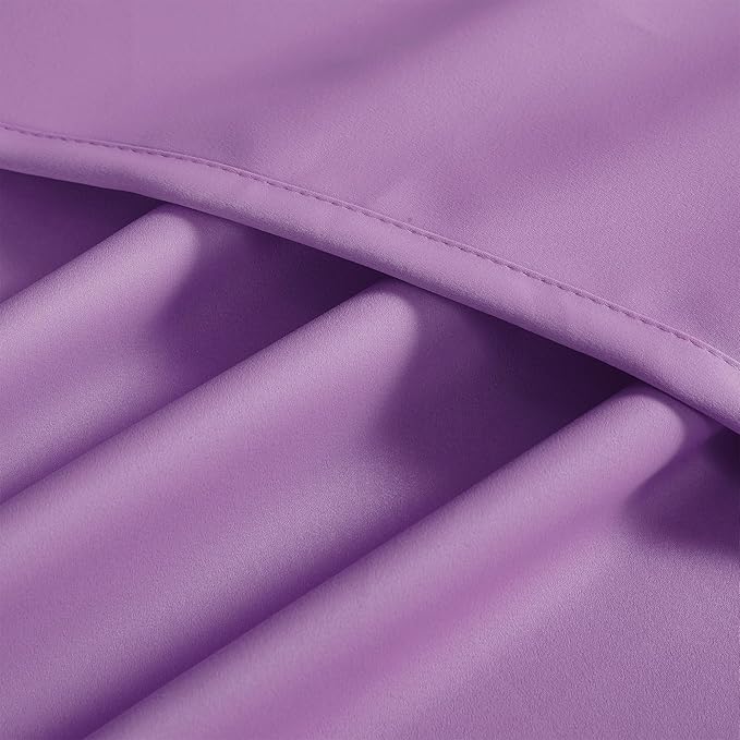 DUALIFE 96 Inch Length Purple Blackout Curtain Panels/Drapes for Living Room Solid Energy Efficient Room Darkening Bedroom Curtains Thermal Insulated Grommet Top 52 x 96 inch Amethyst Orchid