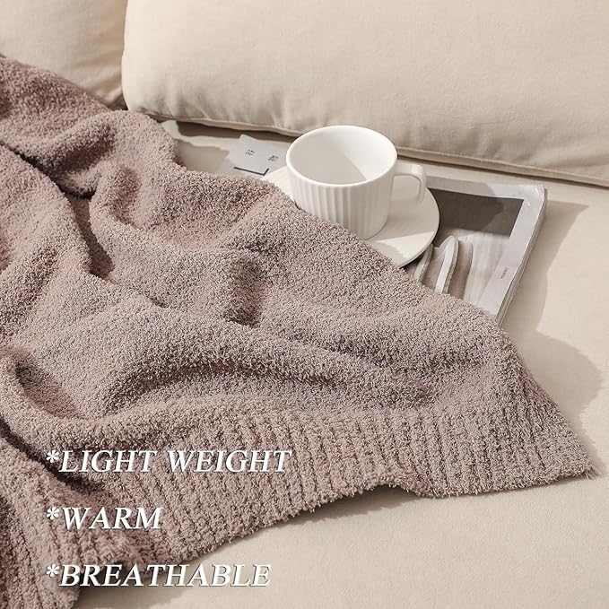 bearberry Super Soft Fluffy Throw Blanket Lightweight Cozy Warm Bed Blankets for Couch Bed Sofa All Season (Rose Taupe, 60”x80”)