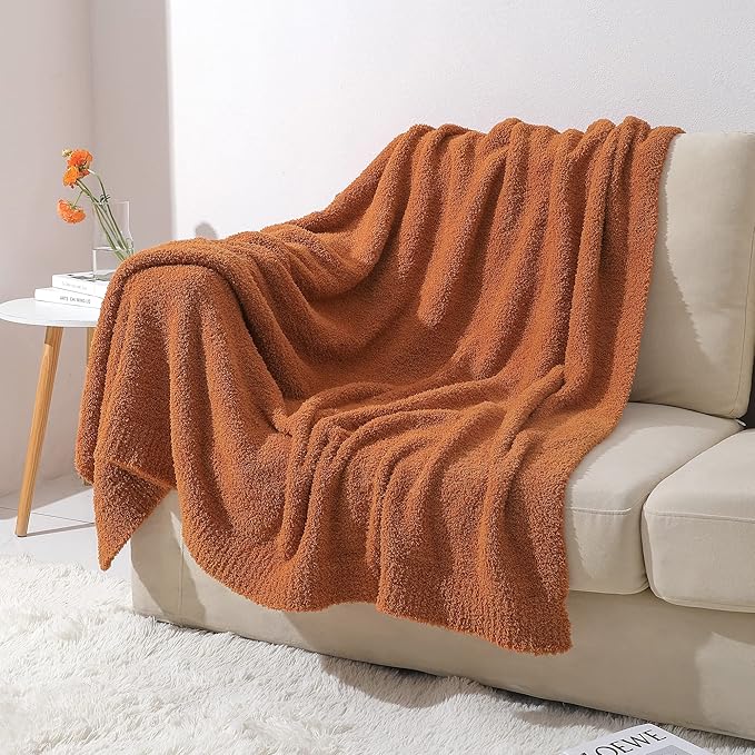 bearberry Super Soft Fluffy Throw Blanket Lightweight Cozy Warm Throw Blankets for Couch Bed Sofa All Season (Caramel, 53”x71”)