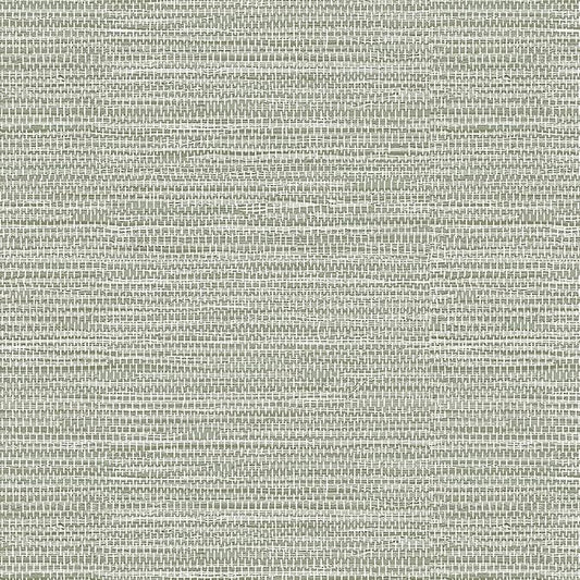Green Grasscloth Peel and Stick Wallpaper 17.3" x 394" Renter Friendly Neutral Textured Grassweave Wallpaper Self Adhesive Removable for Bathroom Bedroom