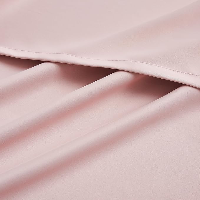 DUALIFE Pink Curtains for Bedroom 72 Inch Length Room Darkening Curtain for Girls Room Decoration Baby Pink Thermal Insulated Blackout Window Drape 52''x72'' Set of 2 Panels Grommet Top