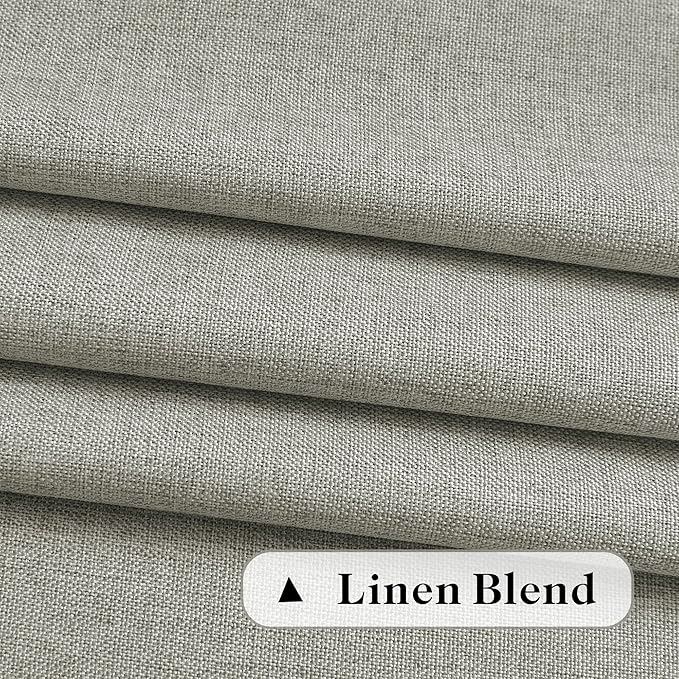 DONREN Light Grey Curtains 84 Inch Length for Living Room 2 Panel Back Tab Rod Pocket Drape Light Filtering Semi Sheer Linen Textured Curtain for Bedroom Modern Farmhouse Decor 50x84 Long