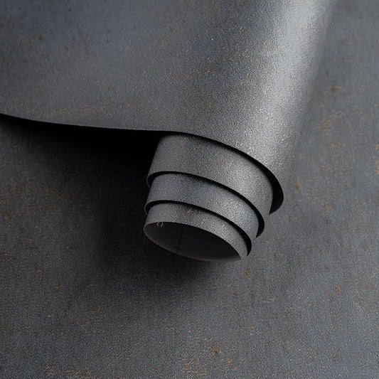 48"×197" Extra Wide Thick Dark Blue Grey Concrete Wallpaper Peel and Stick Cracked Gray Blue Concrete Contact Paper Vinyl DIY Matte Textured Industrial Cement Sticker for Bedroom Gym Walls