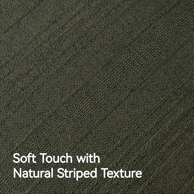 a moment Linen Pillow Covers Set of 2,Boho Farmhouse Throw Pillowcases Neutral Textured Decorative Covers for Couch Sofa Bed, Soft Linen Blend Accent Case Cushion Home Decor 20"x20"Dark Green