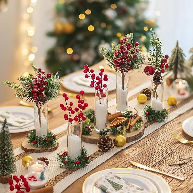 Hewory Cylinder Glass Bud Vases: Set of 12 Small Clear Skinny Single Flower Vase for Centerpieces - Minimalist Bulk Vases for Wedding Birthday Bridal Shower Party Events Table Decor, 5.91"(H)×1.8"(D)