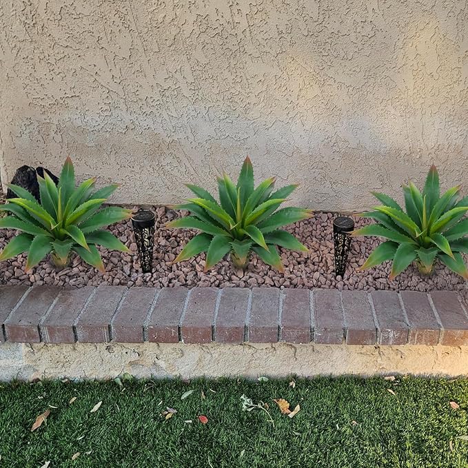 HUAESIN Artificial Succulents Aloe Plants, 6PCS 12.5 Inches Large Artificial Agave Plants UV Resistant Fake Agave Planters for Indoor and Outdoor Home Wedding Festival Arrangement