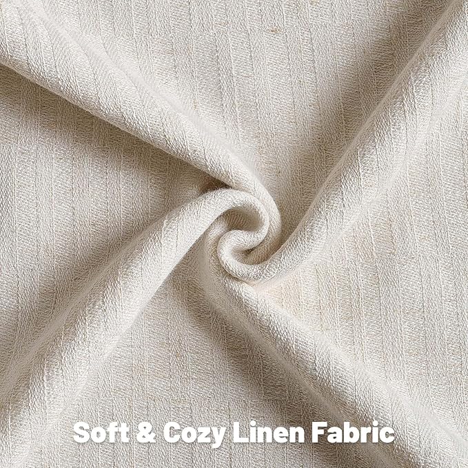 FUTEI Light Natural Decorative Throw Pillow Covers 20x20 Inch Set of 2,Soft Linen Slub Texture Cushion Case,Farmhouse Home Decor for Couch Bed Living Room