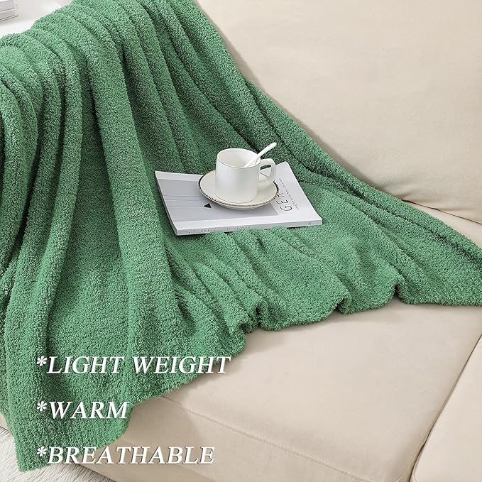 bearberry Super Soft Fluffy Throw Blanket Lightweight Cozy Warm Throw Blankets for Couch Bed Sofa All Season (Avocado Green, 40”x50”)