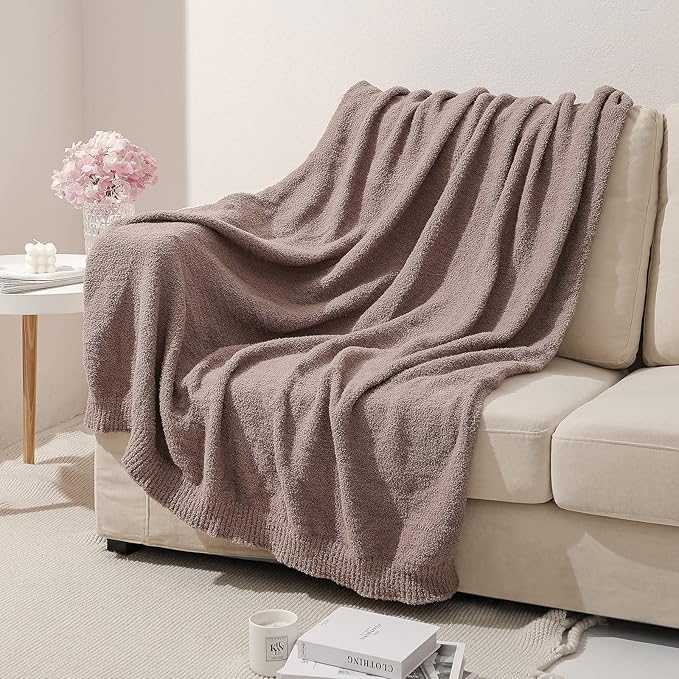 bearberry Super Soft Fluffy Throw Blanket Lightweight Cozy Warm Bed Blankets for Couch Bed Sofa All Season (Rose Taupe, 60”x80”)