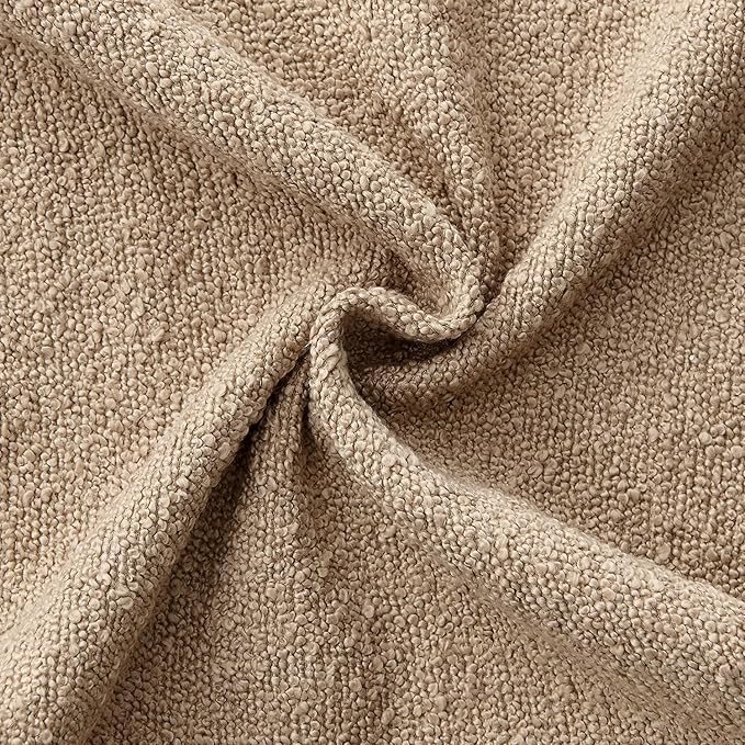 ANRODUO Pack of 2 Textured Boucle Throw Pillow Covers Soft Camel Decorative Accent Solid Pillow Cases Cozy Modern Couch Cushion Case for Chair Sofa Bedroom Living Room Home Decor, 18 x 18 Inch