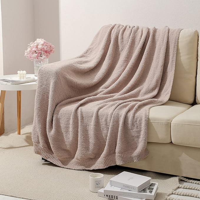 bearberry Super Soft Fluffy Throw Blanket Lightweight Cozy Warm Bed Blankets for Couch Bed Sofa All Season (Beige, 60”x80”)