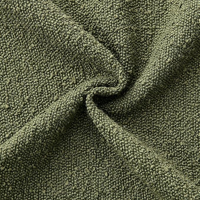 ANRODUO Pack of 2 Textured Boucle Throw Pillow Covers Soft Moss Green Decorative Accent Solid Pillow Cases Cozy Modern Couch Cushion Case for Chair Sofa Bedroom Living Room Home Decor, 18 x 18 Inch