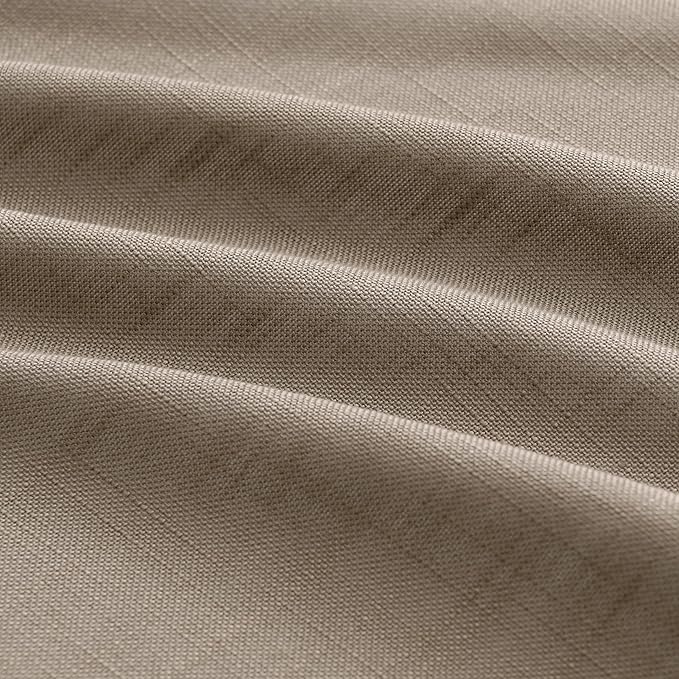 Guken Taupe Grey Linen Curtains 108 Inch Length for Living Room Bedroom 2 Panels Set Rod Pocket Light Filtering Semi Sheer Window Curtains 52 Inch Width Boho Farmhouse Linen Drapes, W52xL108