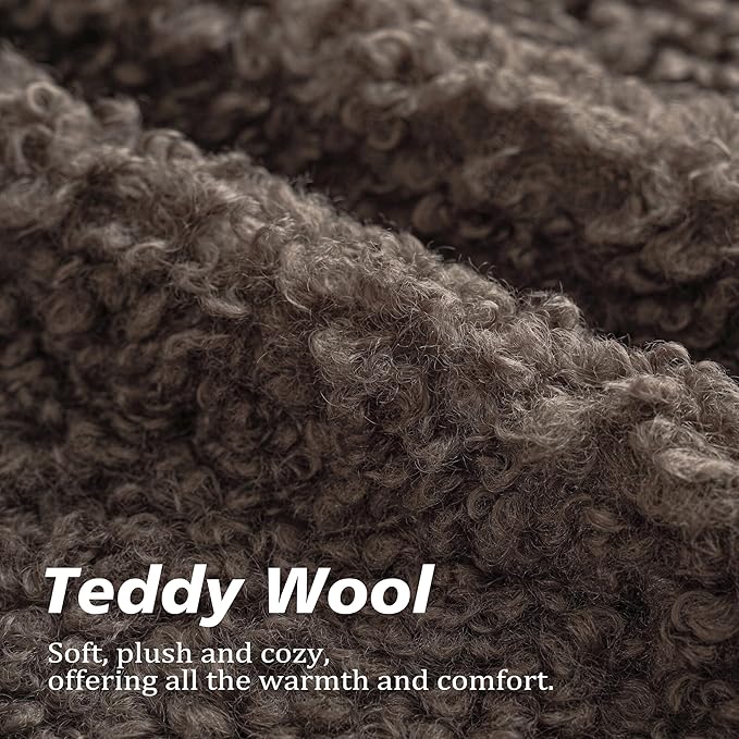 Foindtower 2 Pieces 26x26 Inch Chocolate, Faux Fur Throw Pillow Cover Accent Sherpa Pillow Fuzzy Soft Pillowcases Sheepskin Decorative Fleece Cushion Case for Bed Couch Living Room